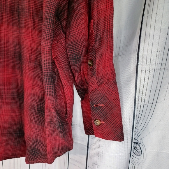 J.Jill Red And Black Plaid Long Sleeve Button Down Shirt - Picture 8 of 12